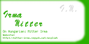 irma mitter business card